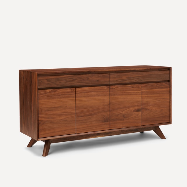 Aparador de madera de nogal con 4 puertas y 2 cajones Antón Room - El Corte Inglés