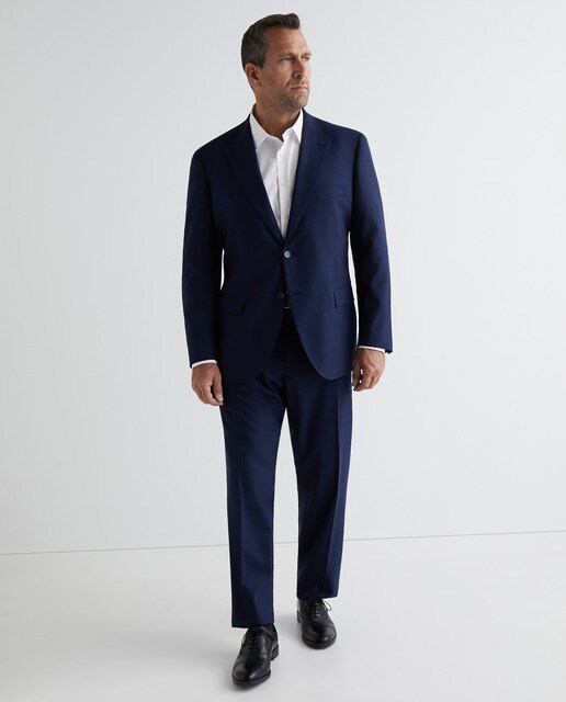 tall classic-fit false plain blue suit 