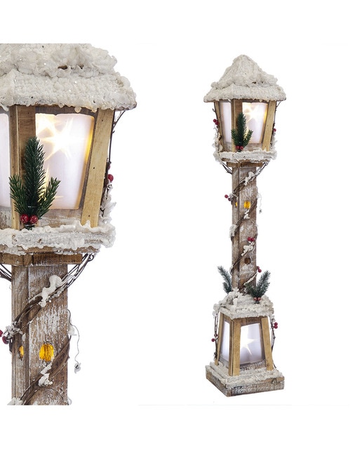 Farol 10 luces led madera