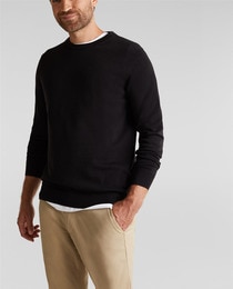 Black cotton crew online neck sweater