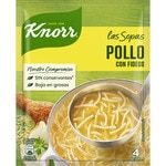 sopa de pollo con fideos sobre 61 g
