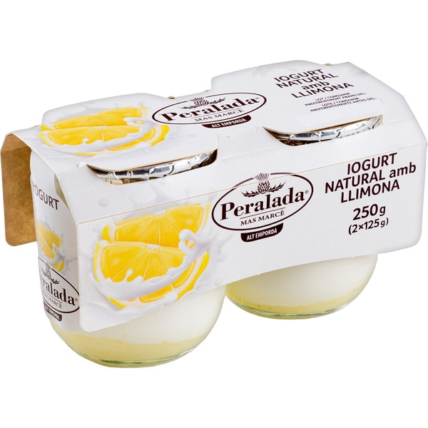 LACTICS PERALADA yogur natural con limón pack 2 unidades 125 g