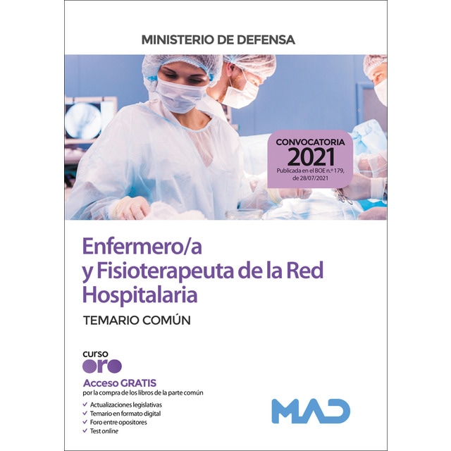 Enfermero/a y fisioterapeuta de la red hospitalaria del ministerio de defensa. Test común