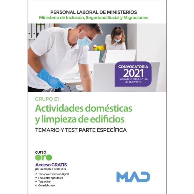 Actividades domésticas y limpieza de edificios (grupo profesional e1) del ministerio de inclusión, seguridad social y migraciones. (Tapa blanda)