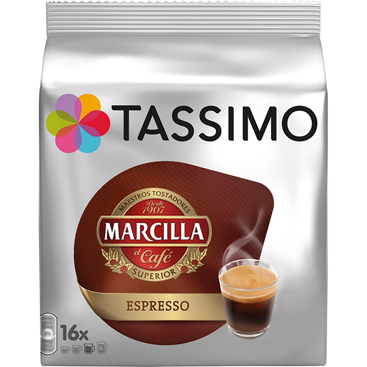 Tassimo - Bolsa De 16 Cápsulas Tassimo Marcilla Café Espresso.