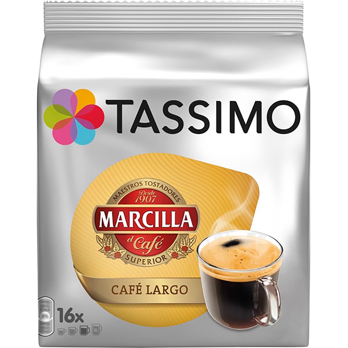 Tassimo - Bolsa De 16 Cápsulas Marcilla Café Largo Estuche En Oferta Tassimo - Bolsa De 16 Cápsulas Tassimo Marcilla Café Largo Estuche.