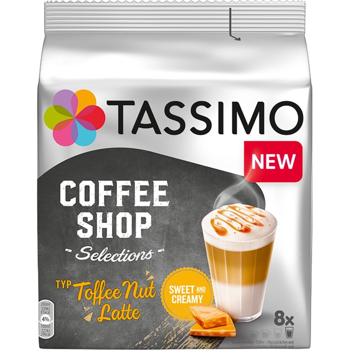 Tassimo - Bolsa De 8 Cápsulas Coffe Shop Café Espresso Sabor Caramelo Con Nueces Y Con Suave Espuma De Leche En Oferta Tassimo - Bolsa De 8 Cápsulas Tassimo Coffe Shop Café Espresso Sabor Caramelo Con Nueces Y Con Suave Espuma De Leche.
