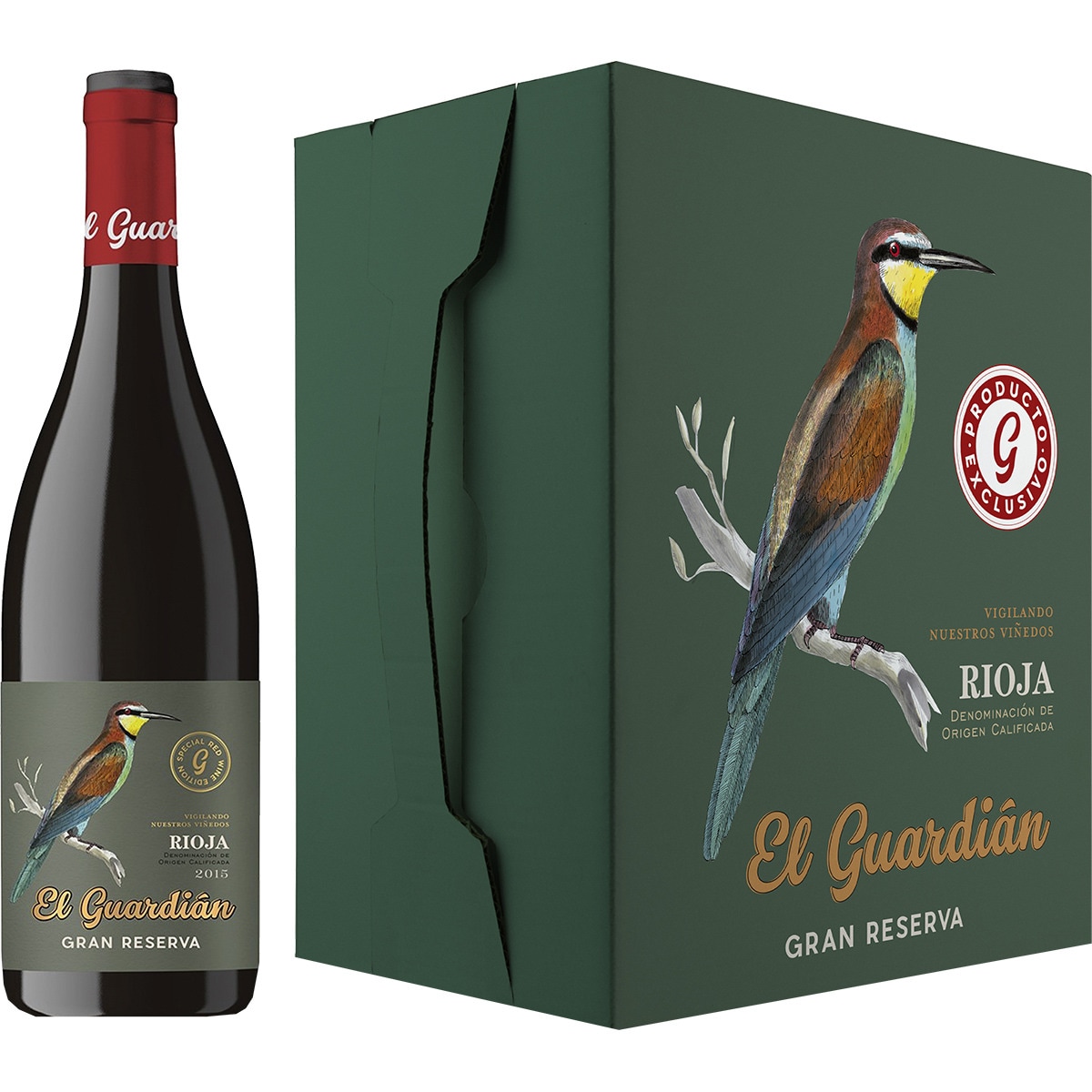 Rotwein Gran Reserva DOCa Rioja 6er Kiste Flaschen 75 Cl EL GUARDIAN 