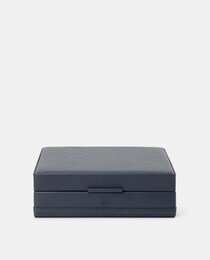 Navy blue watch box with eight compartments