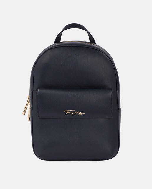 navy and gold backpack