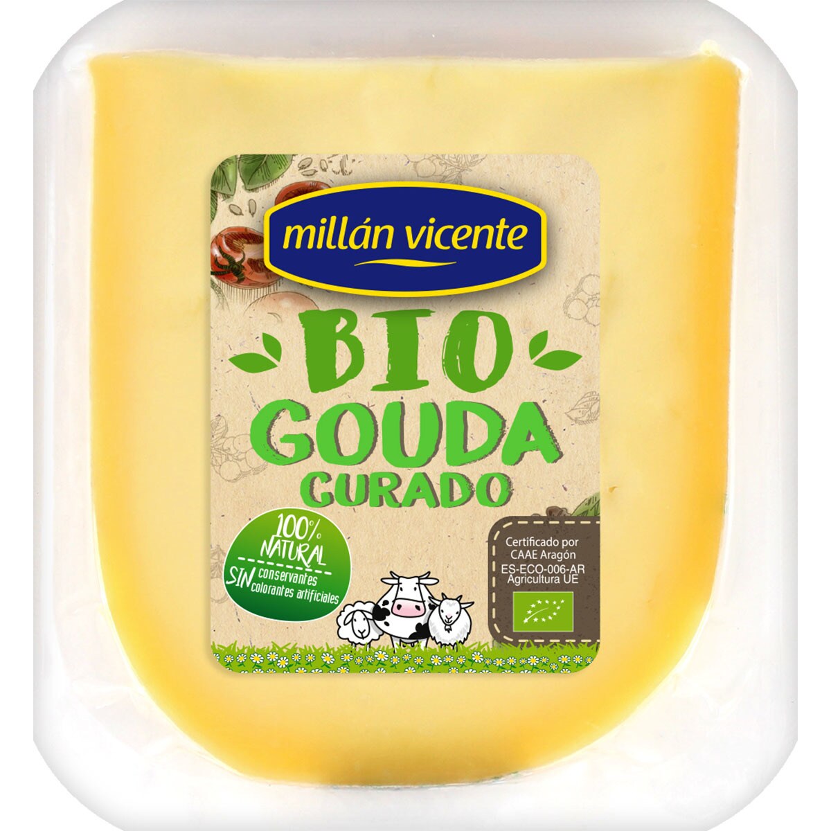 Organic cured gouda cow's cheese made with pasteurised milk wedge 175 g