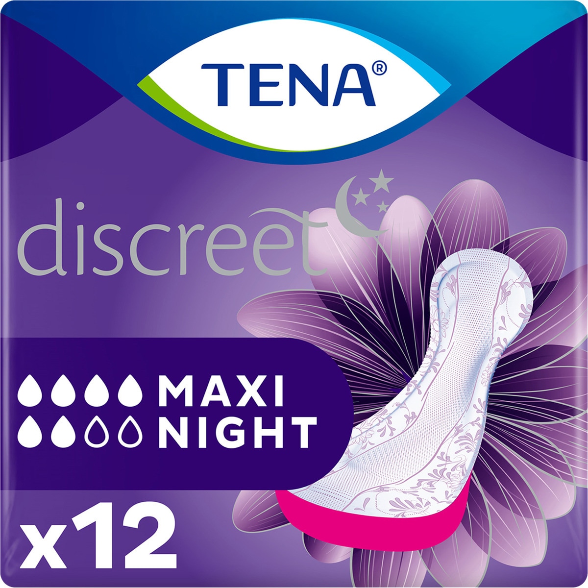 Maxi Night incontinence sanitary towels bag 12 units · TENA