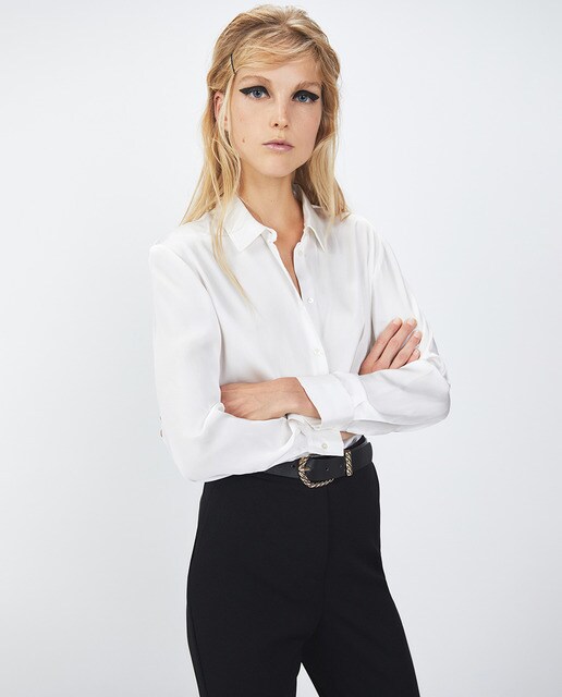 satin-effect blouse · Women's fashion 