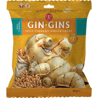 GIN GINS Turmeric-flavour chewable ginger sweets bag 60 g