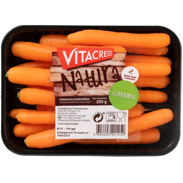 Cenouras Baby embalagem 200 g