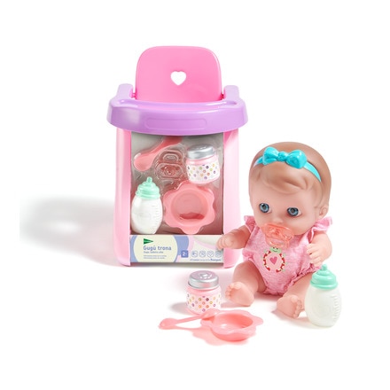 Muñeco con trona y accesorios Baby Gugú 