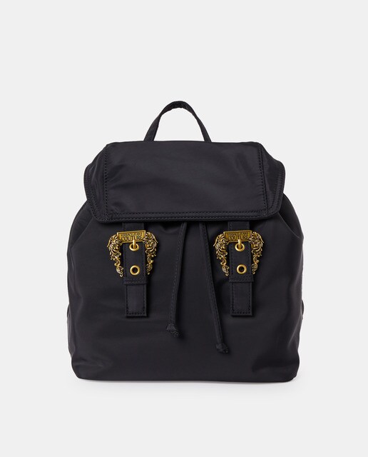 black nylon backpack women's