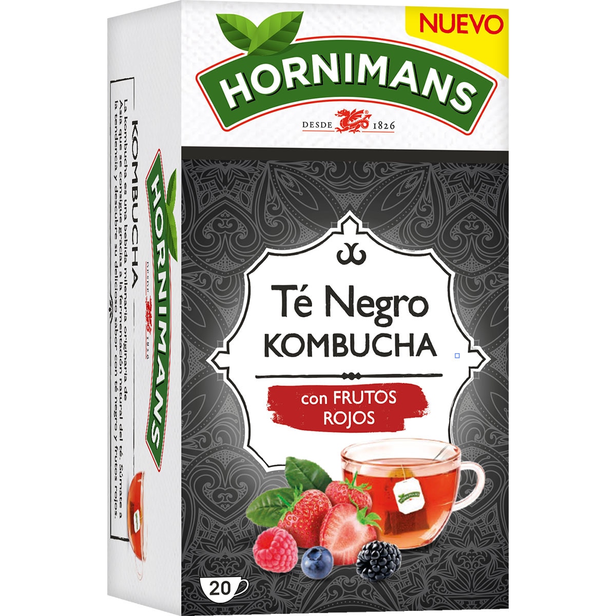 Té negro kombucha con frutos rojos estuche 20 bolsitas · HORNIMANS Té negro kombucha con frutos rojos estuche 20 bolsitas · HORNIMANS