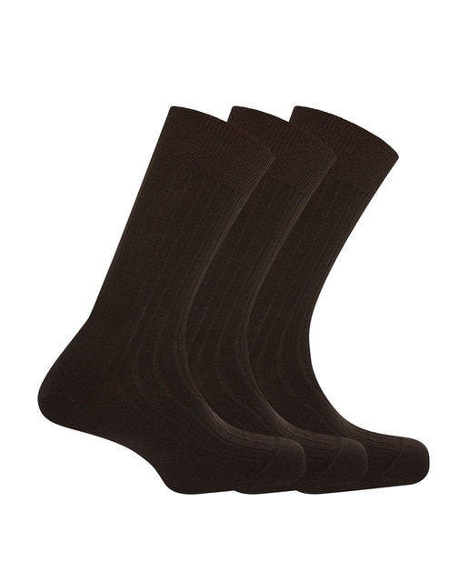 Pack de tres pares de calcetines de hombre Dustin cortos de algodón. Hecho en España.