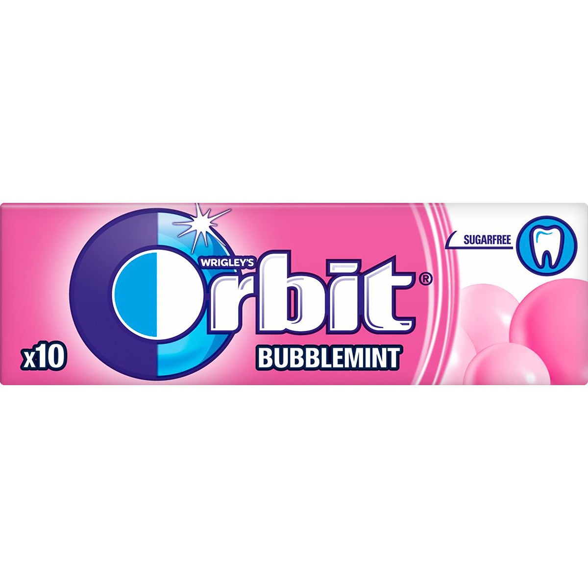 Bubblemint strawberry mint flavoured sugarfree chewing gum each
