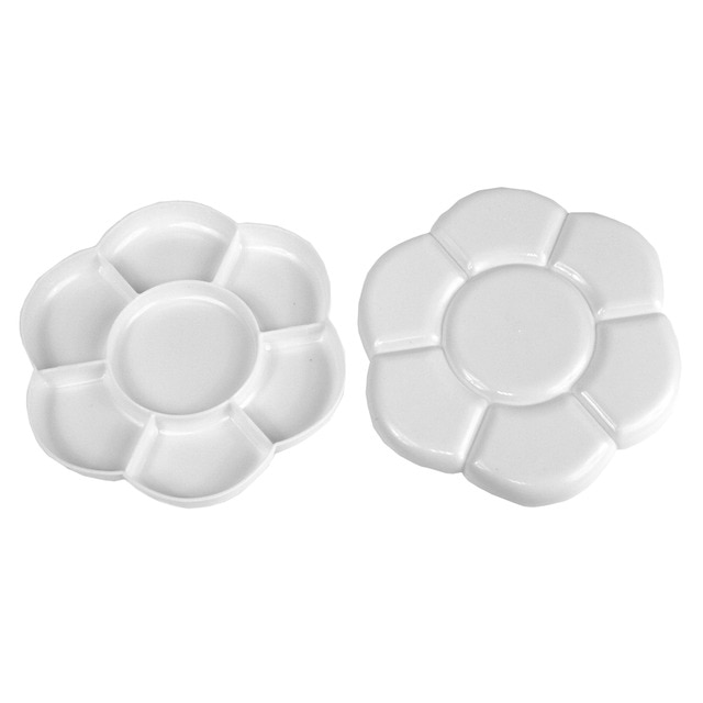 Paleta Plástica Doble en Forma de Flor con Catorce Pocillos Talens Blanca.