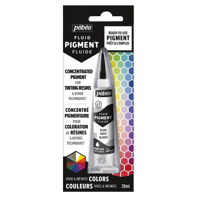 Pigmento Concentrado Colores Mezclables Tubo 20 ml Pebeo Blanco.