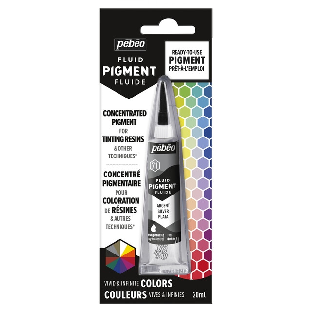 Pigmento Concentrado Colores Mezclables Tubo 20 ml Pebeo Plata.