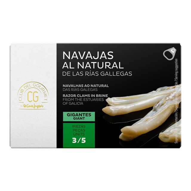 Couteaux des rias galiciennes au naturel 3-5 pièces, Club del Gourmet