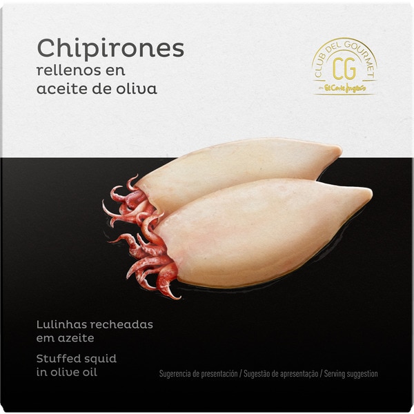 chipirones rellenos en aceite de oliva lata 82 g neto escurrido