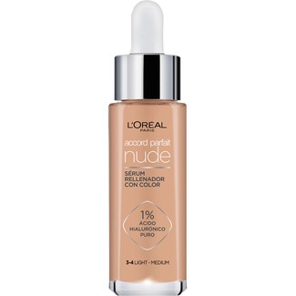 L'OREAL Accord Parfait Nude filler serum shade 3-4 Light Medium with pure hyaluronic acid