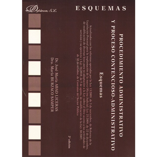 Procedimiento administrativo y proceso contencioso-administrativo. Esquemas (Tapa blanda)