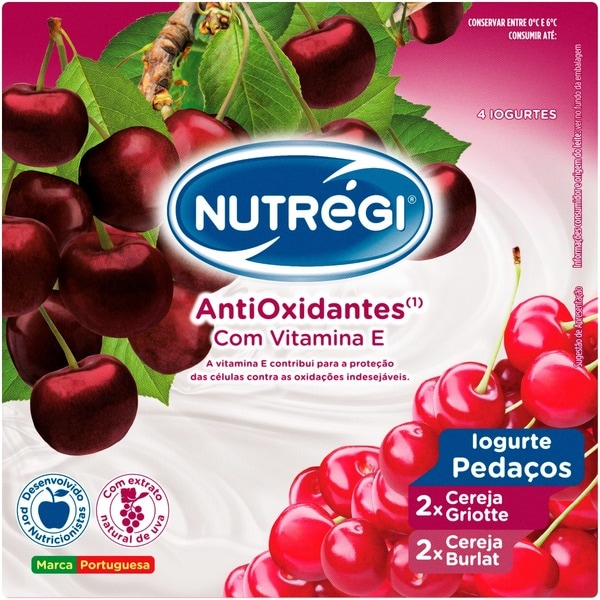 Iogurte com Pedaços de Cereja Pack 4 embalagem 120 g