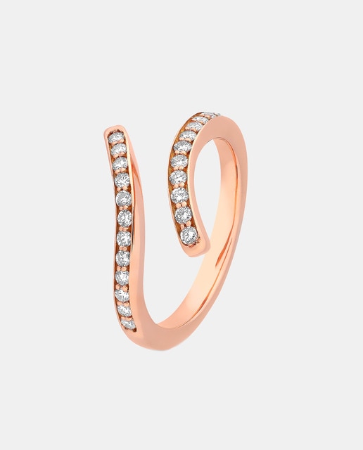 Anillo La vie en rose de oro rosa y diamantes