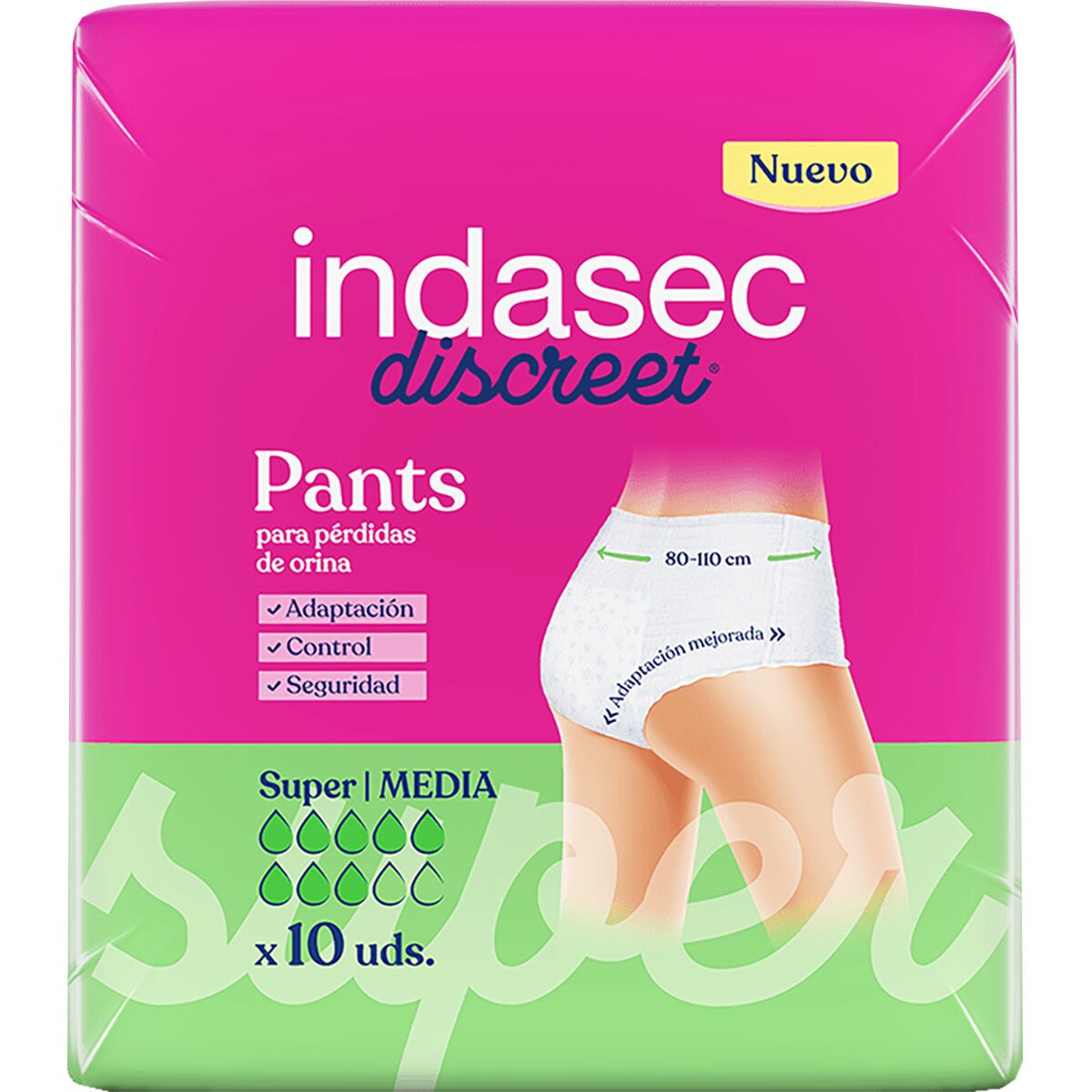 Discreet Pant incontinence briefs plus, medium packet 10 units