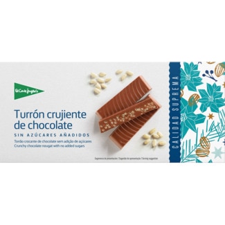 El Corte Inglés Torrão de Chocolate Crocante sem Açúcares Adicionados sem Glúten 200