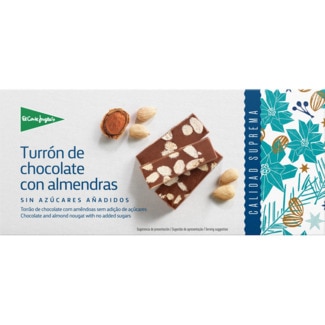 El Corte Inglés Torrão de Chocolate com Amêndoas sem Açúcares Adicionados sem Glúten 200