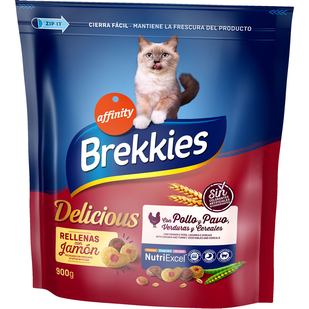 Delicious Cat Food With Chicken, Turkey, Vegetables And Grains For ...