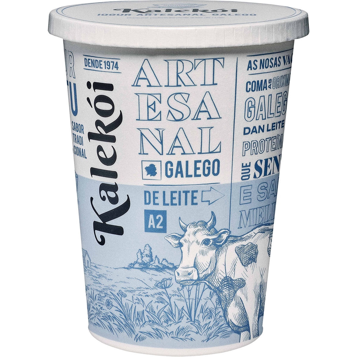 100 Galician milk artisan plain yogurt container 500 g · KALEKOI