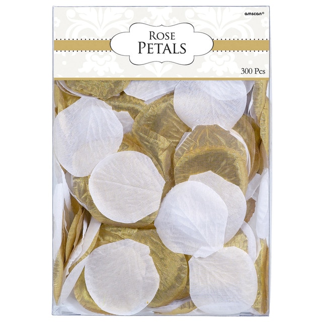 Pack de 300 Petalos Oro/Blancos 5.8X5.3 Cm Liragram.