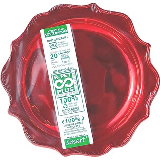 GABBIANO Dekorteller Rot 31 cm Paket 2 Einheiten