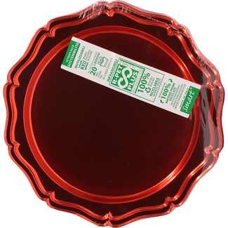 GABBIANO Dekorierter Teller Romance Rot 26 cm Paket 4 Einheiten