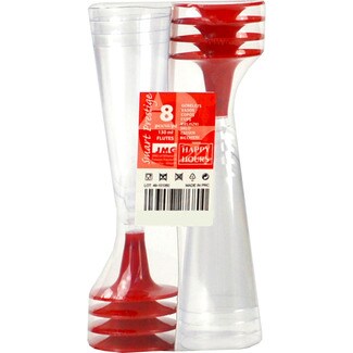 GABBIANO Transparentes Cavaglas roter Fuß 13 cl Paket 8 Einheiten