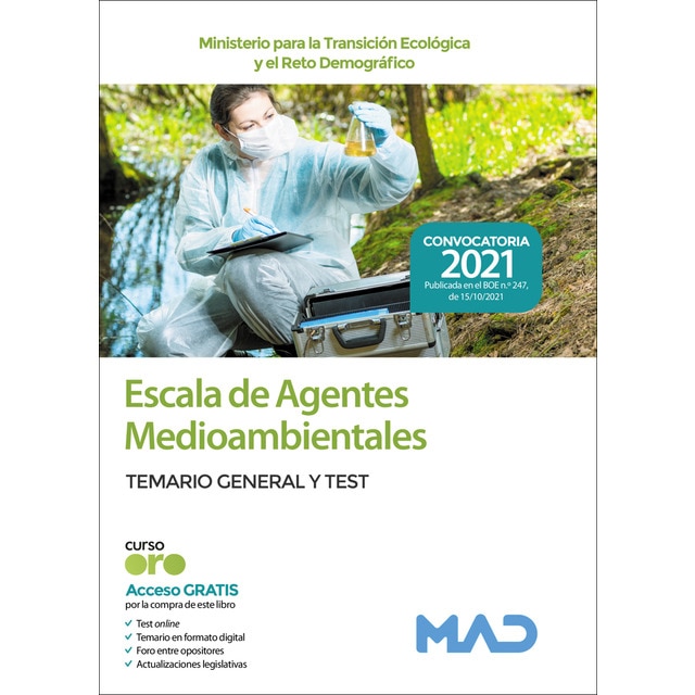 Escala de agentes medioambientales (ministerio para la transición ecológica y el reto demográfico). Temario general y test (Tapa blanda)