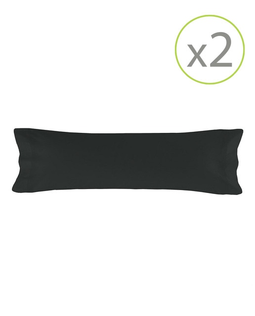 Basic Funda de almohada Negro 45 x 110 cm ( x 2)