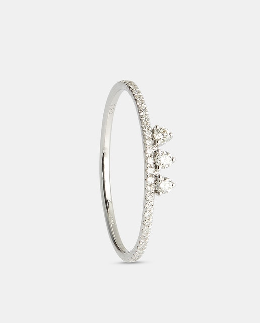 Anillo de oro blanco y diamantes