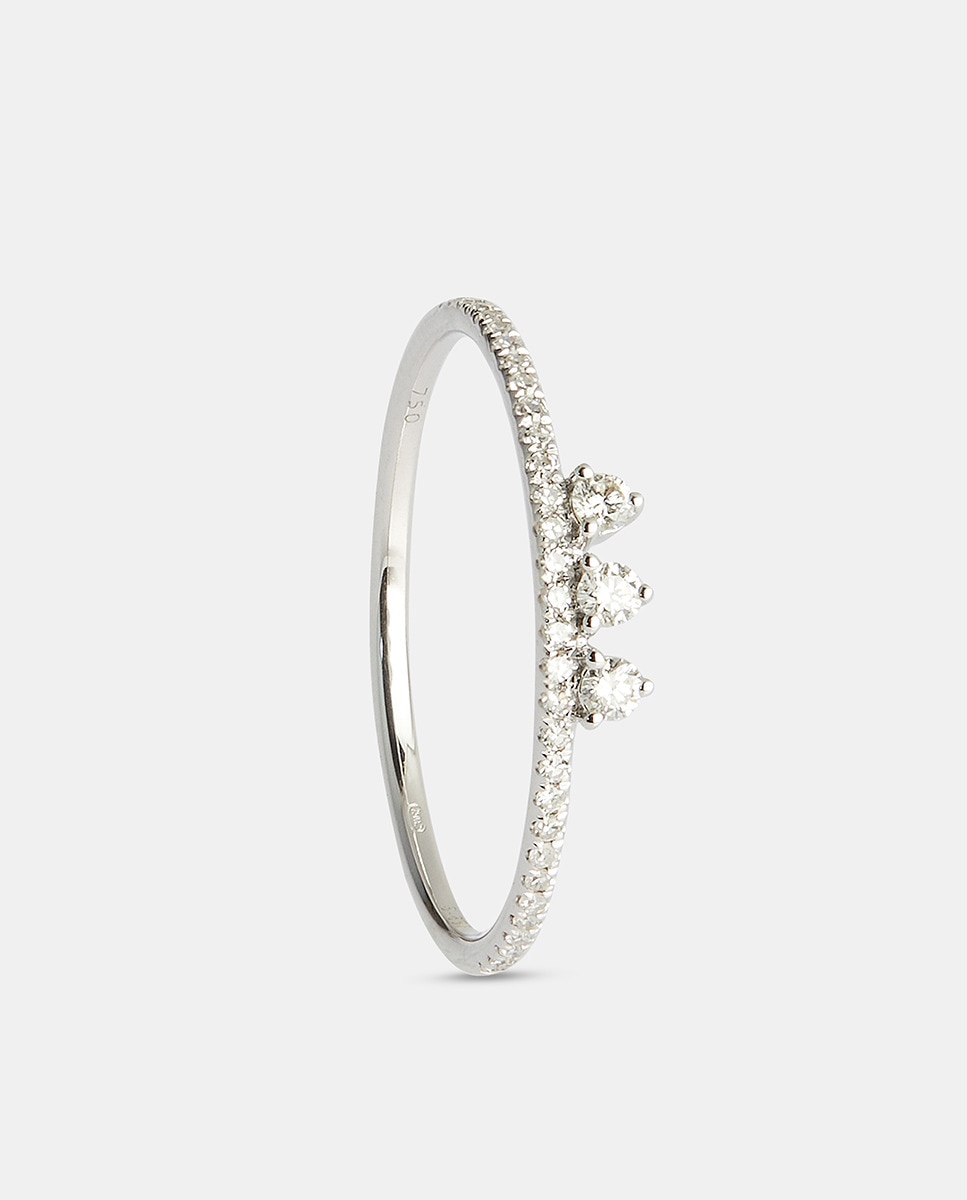 Anillo de oro blanco y diamantes