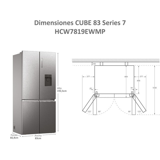 Nevera americana Haier con dispensador de agua modelo HCW7819EWMP Segunda  parte 