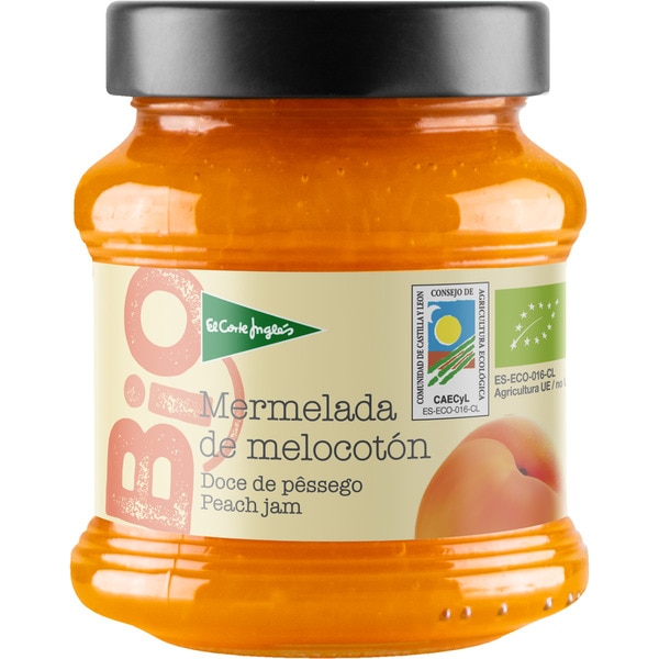 EL CORTE INGLES BIO mermelada de melocotón ecológica frasco 350 g