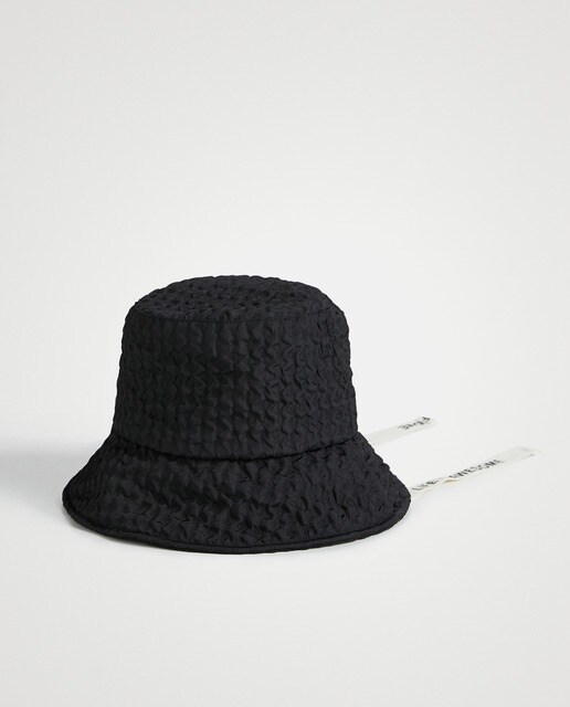 Black bucket hat with bow · Women's 