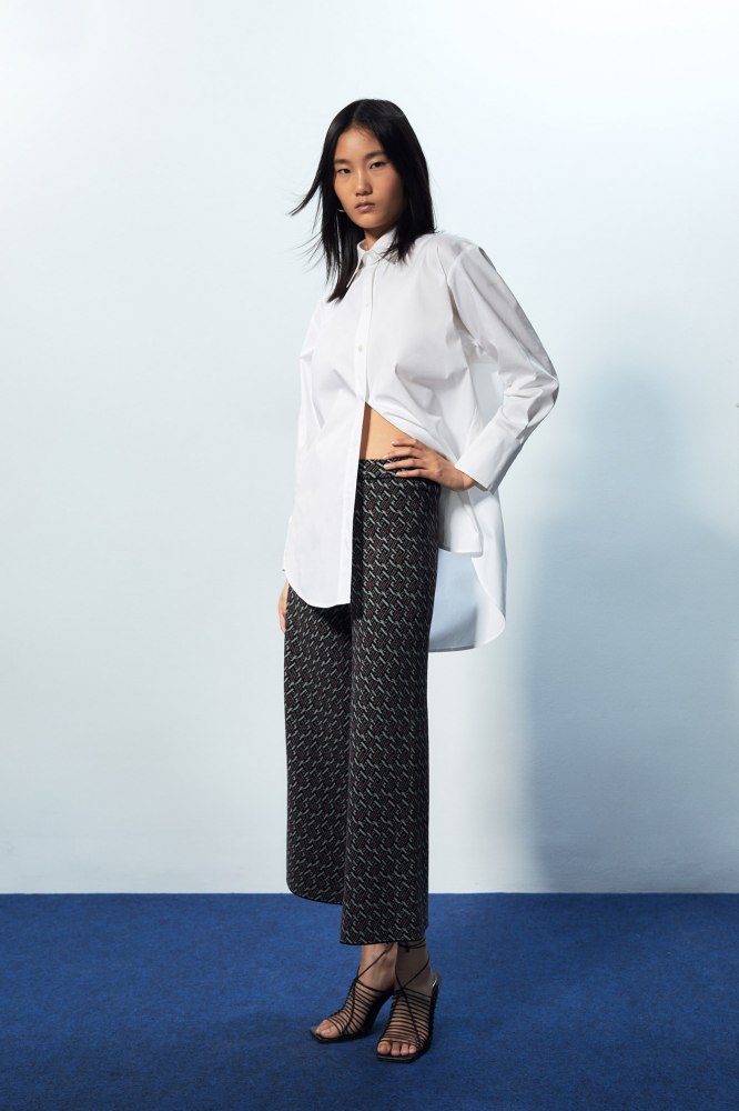 Pantalón jacquard geométrico - Mujer | Pantalones